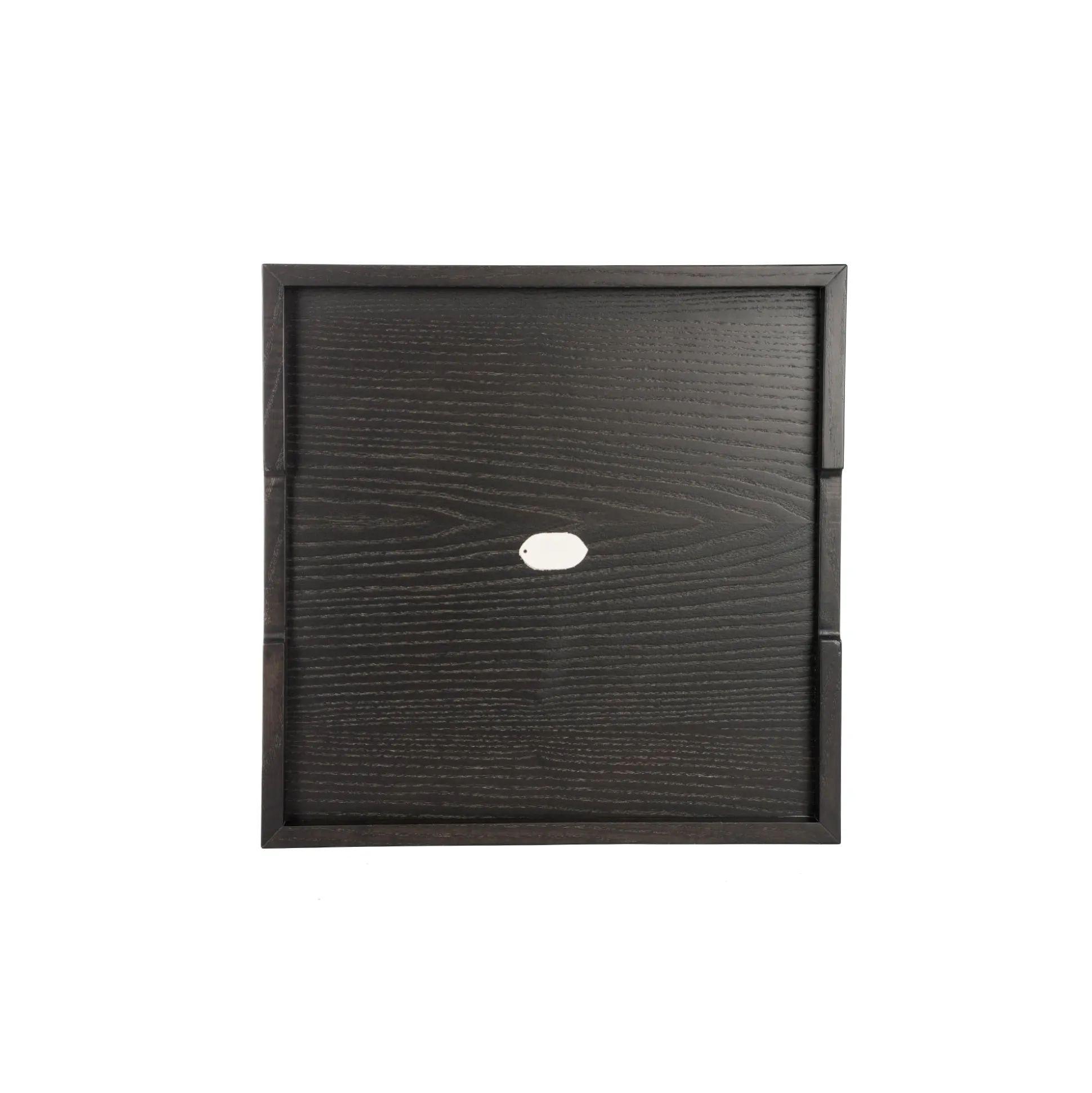 Square Wood Tray Printed Crocodile White