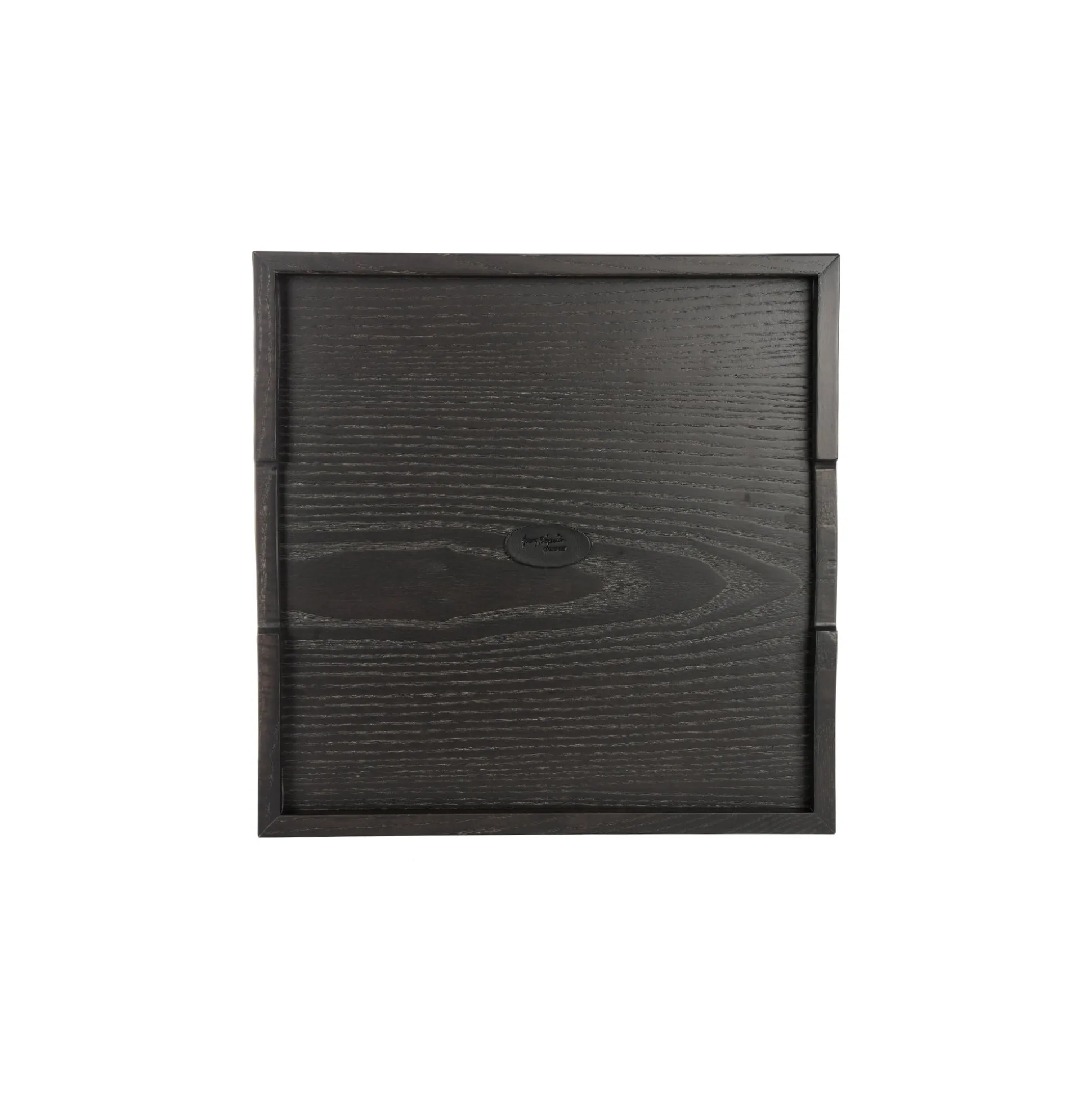 Square Wood Tray Printed Crocodile Black