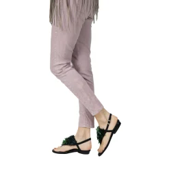 Thong Sandal Flowers Green Ranch Black