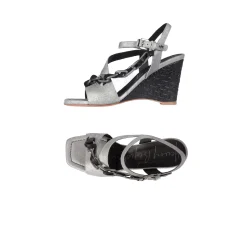 Wedge Jewel Sandal Graffiato Silver