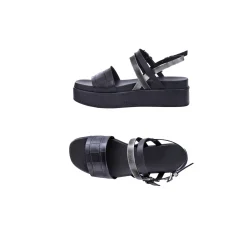 Wedge Sandal Croco Printed/Spazzolato Black