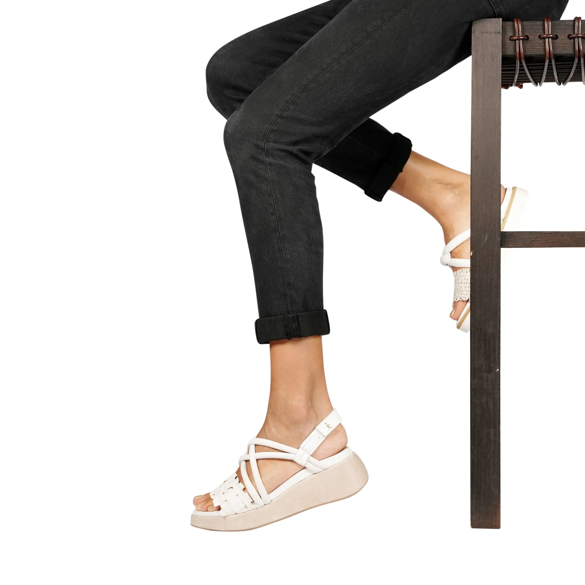 Wedge Sandal Intreccio Cesta White