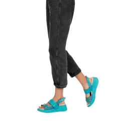 Wedge Sandal Intreccio Madreperla Turquoise