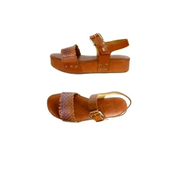 Wedge Sandal Intreccio Sfumato Cognac